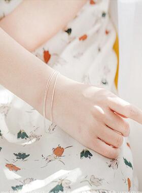 s925纯银手链  女ins小众设计韩版简约个性手饰闺蜜三层饰品