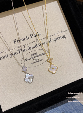 轻奢高级感四叶花网红项链ins潮时尚气质吊坠小众设计感锁骨链女