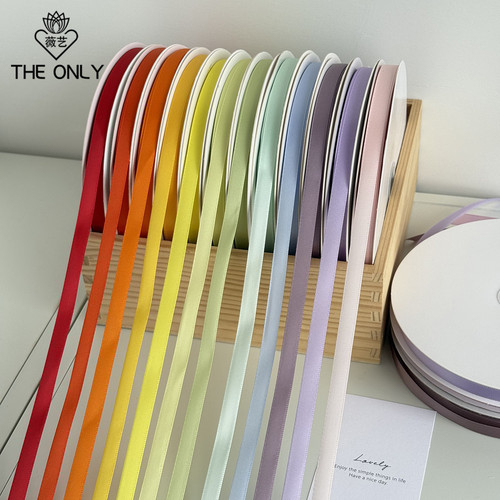 薇艺 1cm100码涤纶纯色丝带鲜花花束包装丝带蛋糕盒礼物缎带花艺 - 图3