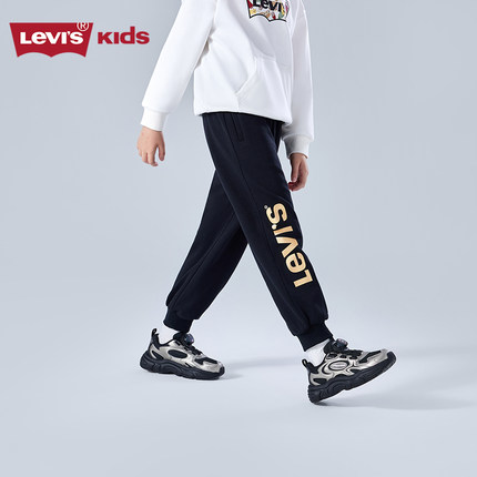【加绒】Levis李维斯男童裤子儿童长裤运动裤2025冬季新款工装裤