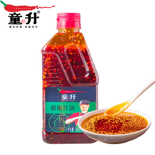 童升藤椒红油400ml2瓶麻辣鲜辣无渣凉拌菜辣椒纯红油调料辣椒油 - 图2