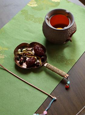厚院【官念】岩泥粗陶烤茶炉蜡烛温煮茶紫铜提香器雪松咖啡香薰炉