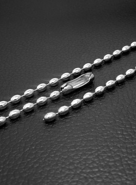 时尚个性米珠单链无吊坠钛钢裸链椭圆珠子气质锁骨长项链毛衣配饰