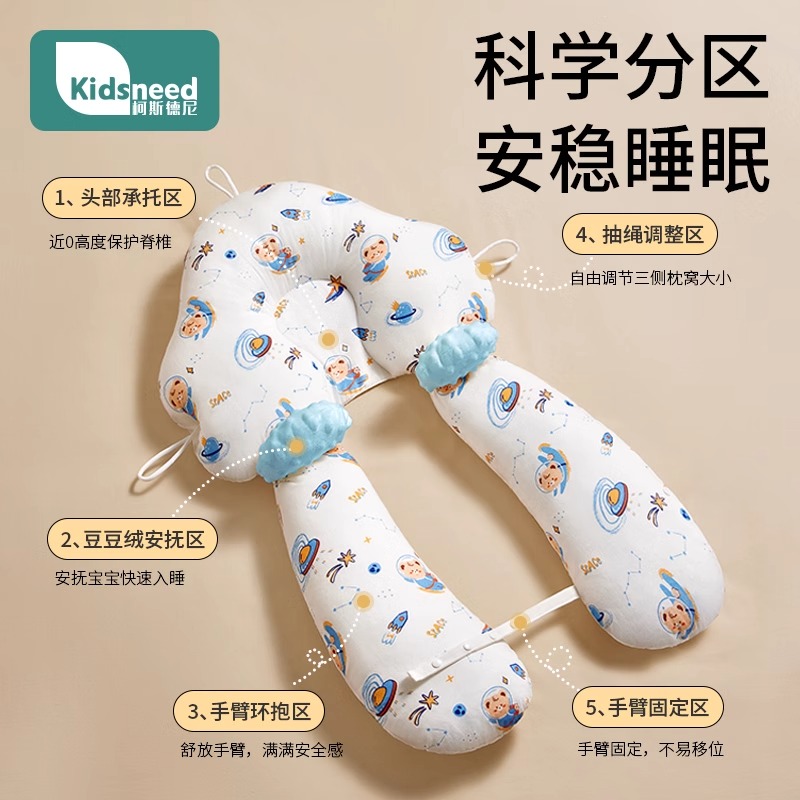 定型枕头婴儿0到6个月纠正头型防偏头睡圆头型新生宝宝安抚矫正枕 - 图1
