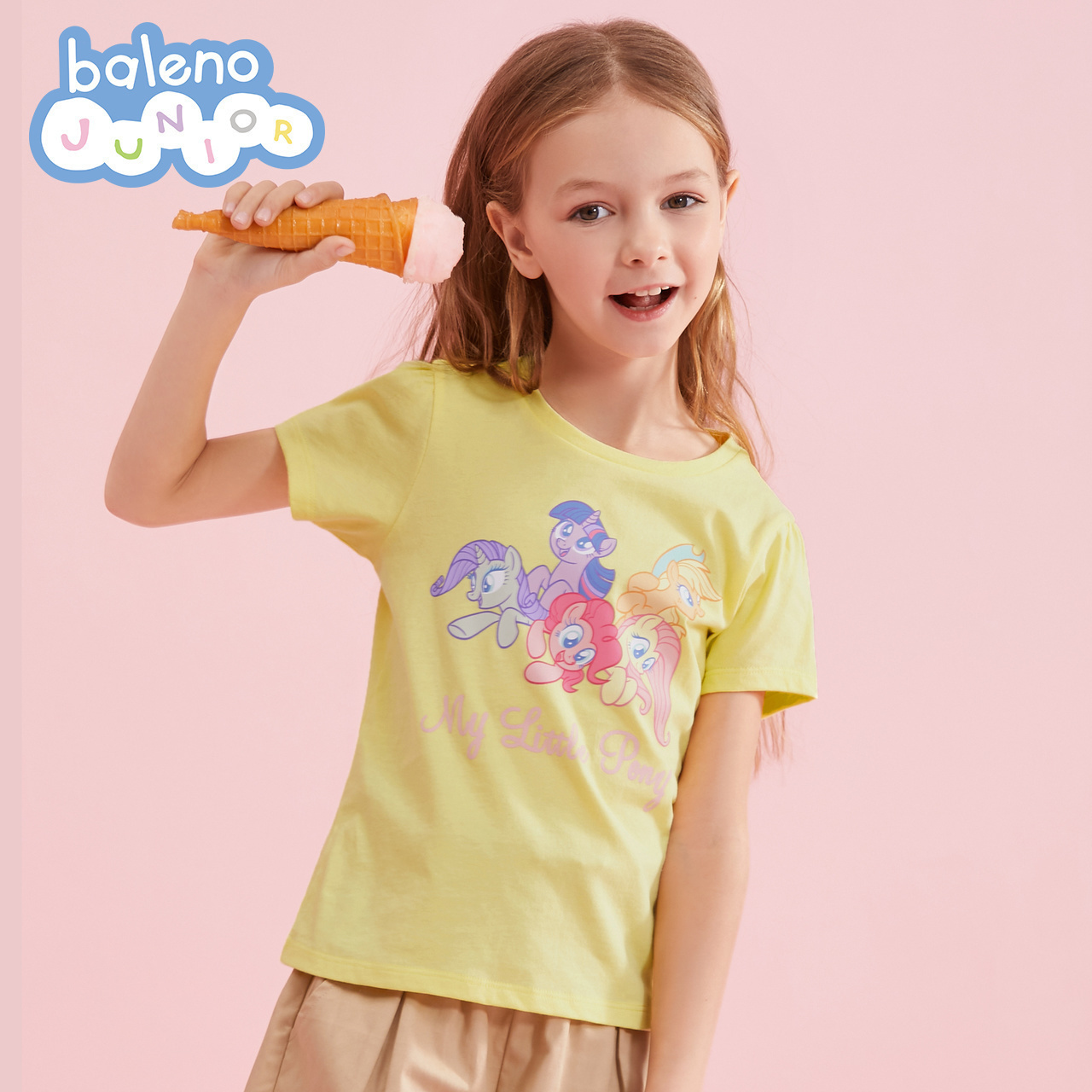 balenojunior童装旗舰店班尼路童装春夏新款小马宝莉女童短袖t恤圆领儿童半袖上衣2