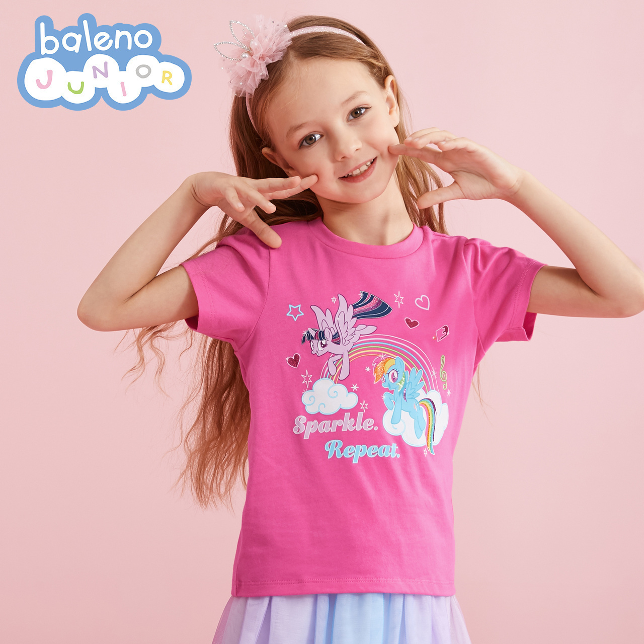 balenojunior童装旗舰店班尼路童装春夏新款小马宝莉女童短袖t恤圆领儿童半袖上衣1