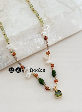 时尚百搭天然珍珠水晶串珠项链