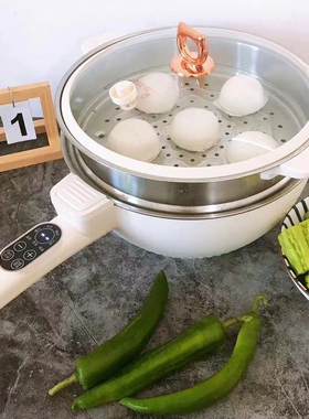 摩动电炒锅炒菜不粘锅家用多功能电锅蒸煮一体锅6L电压锅微压锅