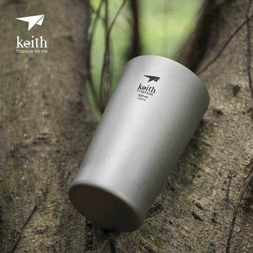 Кейт Кайсон чистый титановый пивной чашка на открытом воздухе портативная двойная слоя -кофейная чашка вода вода Ti9001