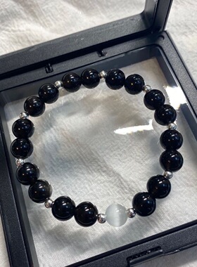 【时叙】黑曜石猫眼手链节日礼物