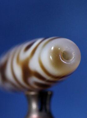 圣饰奇缘天然真品西藏庙供院供老矿玛瑙白毫至纯虎牙六眼天珠项链