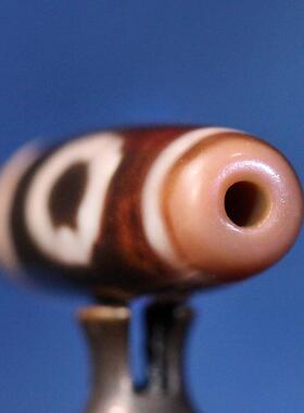 圣饰奇缘 天然真品西藏庙供院供老矿玛瑙雪玉地埋二眼天珠锁骨链