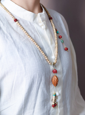 圣饰奇缘海南星月菩提籽多圈手串文玩橄榄核佛手中式项链夏季女款