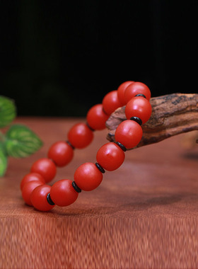 圣饰奇缘 天然保山红玛瑙手串 男生女生款 12mm 圆珠手串