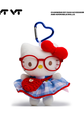 正版hellokitty蓝格裙挂件