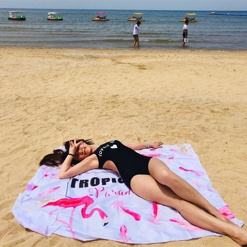 户外沙滩巾沙滩垫不粘沙海边度假方形沙滩毯防晒背景挂毯墙壁挂布 - 图0