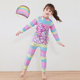 Girls' one-piece long sun protection swimsuit cute cartoon