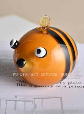 北欧卡通可爱米老鼠蜜蜂玻璃摆件