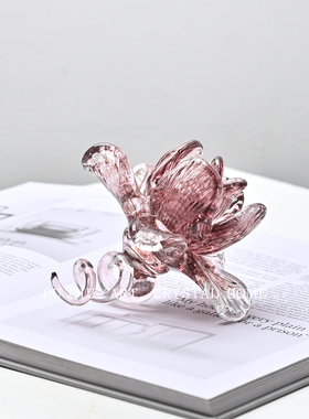 中古风家居饰品玻璃南瓜玫瑰花小摆件茶几岛台瓜子收纳坚果盘可爱