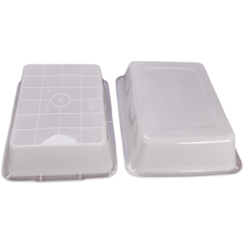 长方形白色塑料盒子麻辣烫超市幼儿园收纳筐加厚无盖食品保鲜冰盒 - 图3