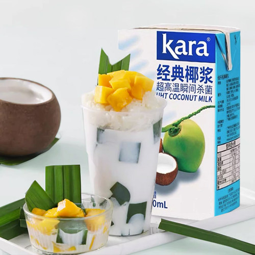 Kara佳乐椰浆400ml印尼进口原椰浆椰奶冻椰汁西米露甜品奶茶原料-图0