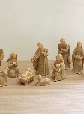 圣诞节诞生马槽组场景摆件装饰品送礼跨境创意家居树脂家居装