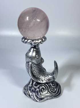 树脂水晶球底座 时尚创意鲤鱼球座 球型收纳工艺品家居摆件装饰