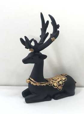 梅花鹿树脂水晶球底座小鹿球座摆件树脂球托创意饰品装饰一鹿顺