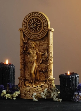 进口希腊神话阿佛洛狄忒木雕摆件 9英寸Venus维纳斯女神雕像 实木