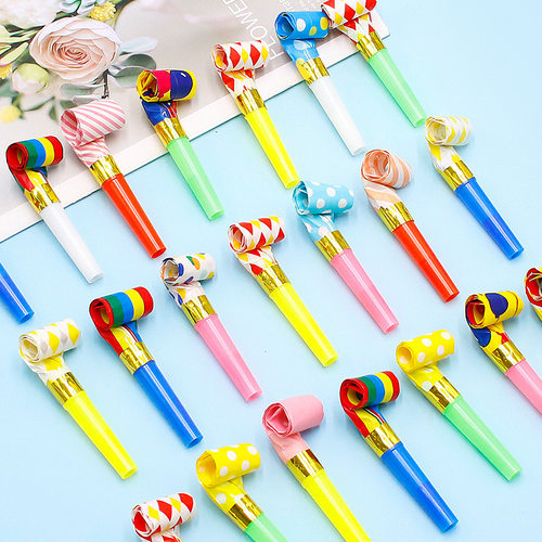 创意儿童可爱吹龙哨子伸缩口哨吹吹卷卡通玩具小宝宝生日派对喇叭 - 图2