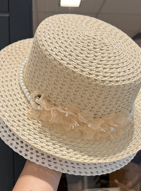 赫本风夏季宽檐防晒草帽女
