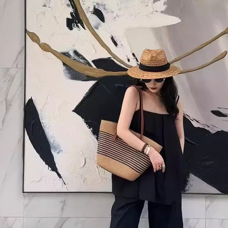 大容量草编包包女2025新款托特包海边度假出游手提沙滩包单肩包潮,淘宝优惠券,粉丝福利购,淘宝优惠卷