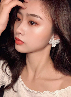 蝴蝶耳钉choker短款仙气森系项链