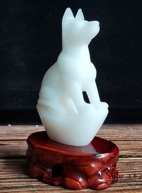 天然白玉生肖摆件家居玄关