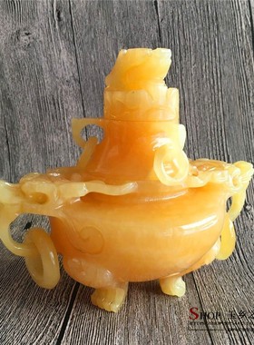 天然家居客厅玉石香薰炉工艺品