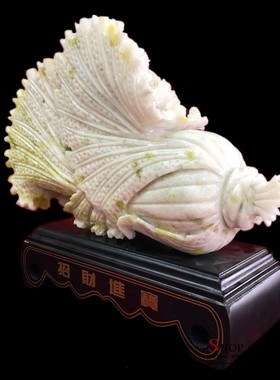 天然玉石白菜摆件家居客厅电视柜办公室酒柜装饰品工艺品礼品摆设