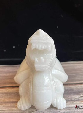 天然白玉龙龟摆件纯手工家居客厅电视柜酒柜玄关书柜装饰工艺品