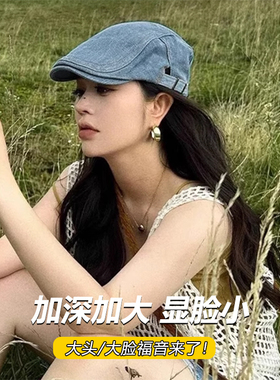 BACKNOW水洗做旧牛仔前进帽大头