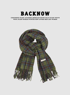 BACKNOW围巾冬季女软糯格子秋冬