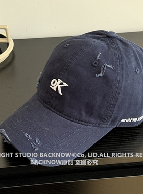 BACKNOW破洞帽子ins棒球帽