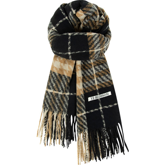 BACKNOW格子围巾女冬季2025新款围脖保暖ins韩系格纹仿羊绒披肩男