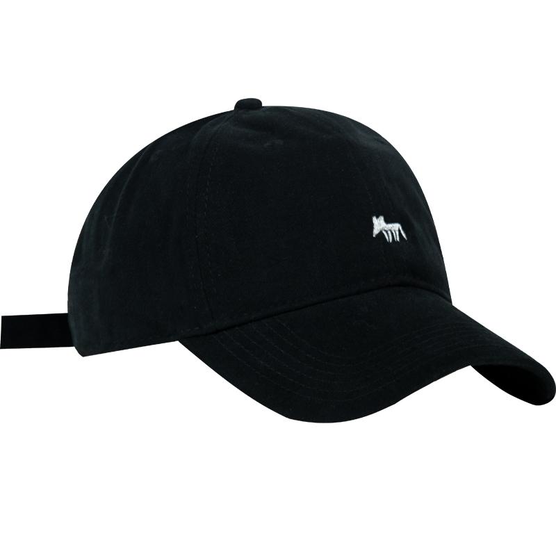 BACKNOW新品韩版刺绣小狐狸纯棉棒球帽子男女大头围显脸小鸭舌帽 - 图3