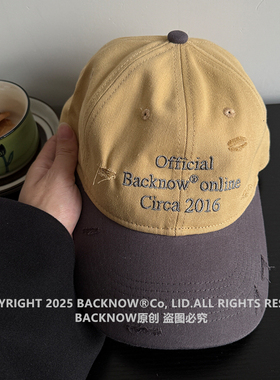 BACKNOW高品质破洞大头围棒球帽