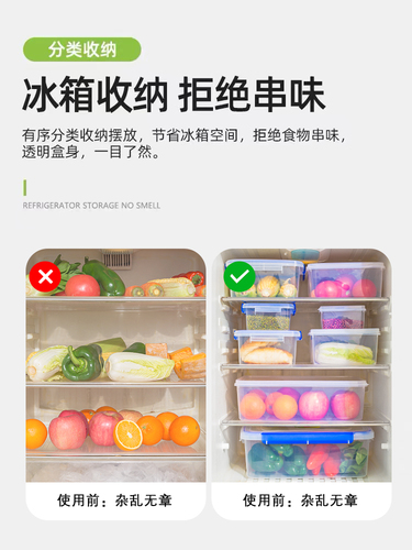 保鲜盒食品级透明塑料大号收纳盒厨房塑料盒冰箱专用盒子商用带盖