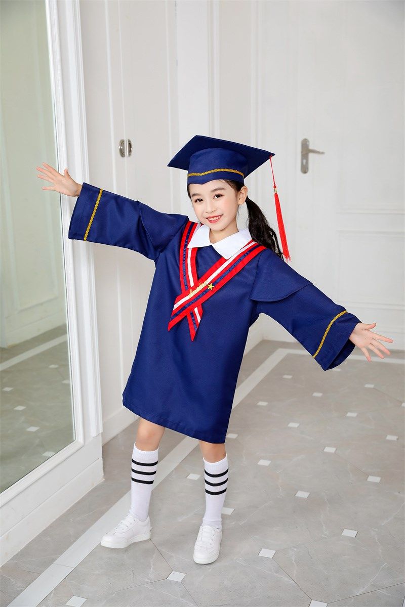儿童幼儿园博士服博士服小学生学士服演出服博士帽毕业照服装礼服