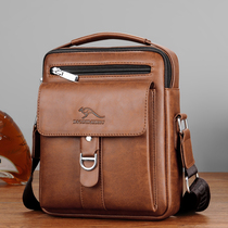 Single Shoulder Bag Men Genuine Leather Hanging Bag Fashion Diagonal Satchel Casual Handbag Large Capacity Cross Clad Cow Leather Waterproof Backpack