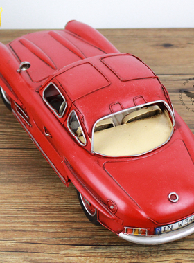 老爷车纯手工铁艺餐厅模型