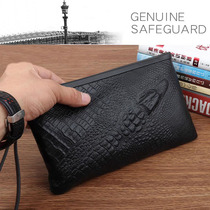 New handbag Male genuine leather cow leather handbag with crocodile grain small handbag male hand carrying bag fashion tide sign large-capacity wallet