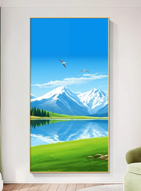 草原风景现代简约入户玄关装饰画