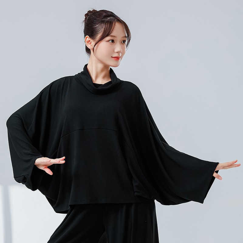 舞者之歌现代舞服装新款宽松阔袖上衣中国舞练功服艺考表演服 - 图0